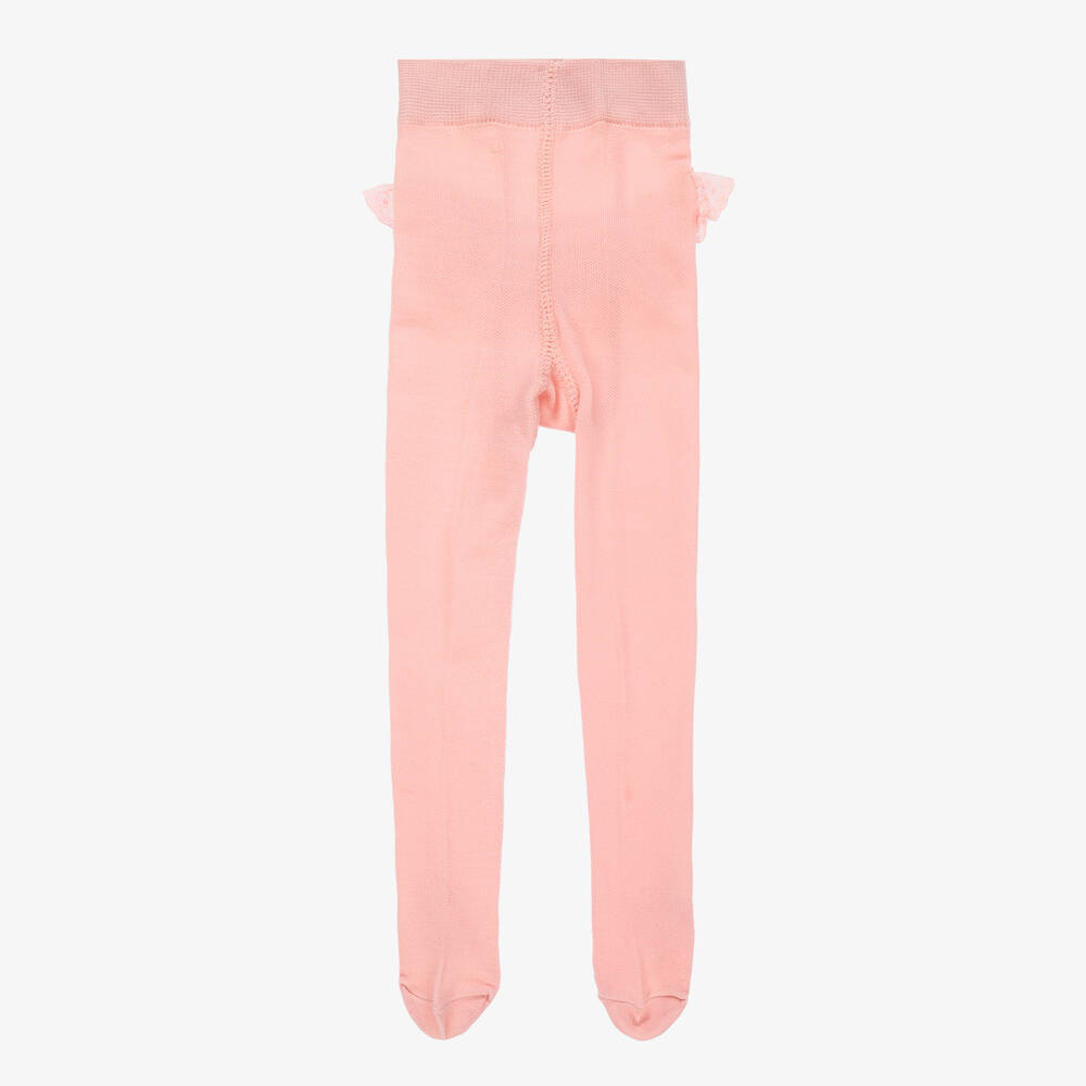 Mayoral-Baby Girls Pink Ruffle Tights | Childrensalon Outlet