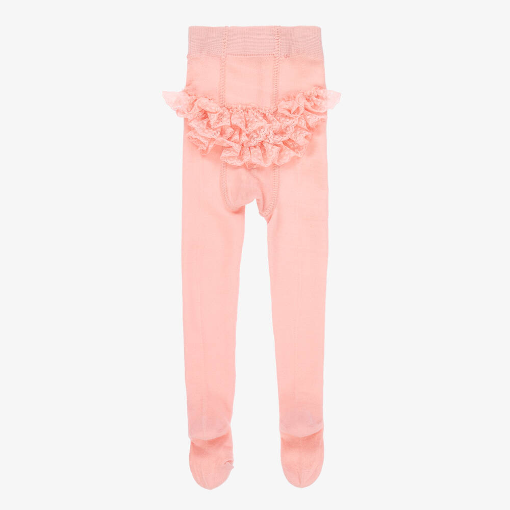 Mayoral - Baby Girls Pink Ruffle Tights | Childrensalon