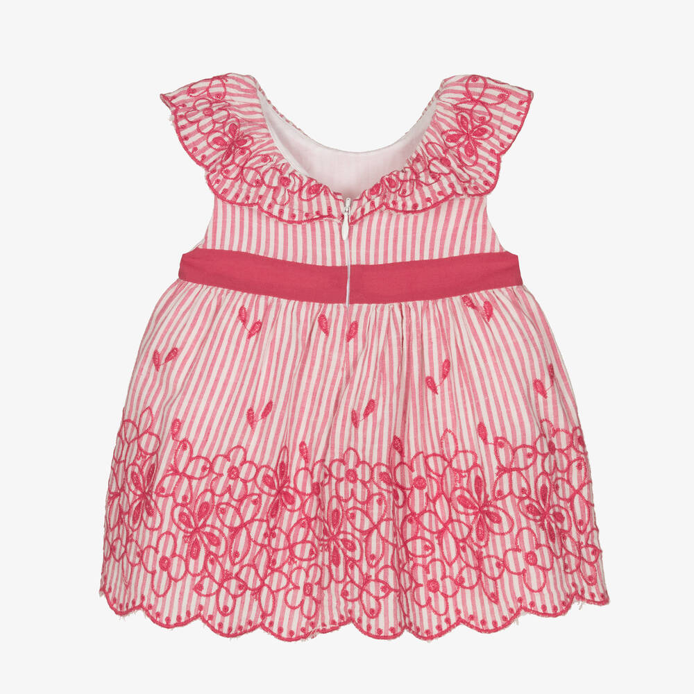 Mayoral-Baby Girls Pink Striped Dress | Childrensalon Outlet