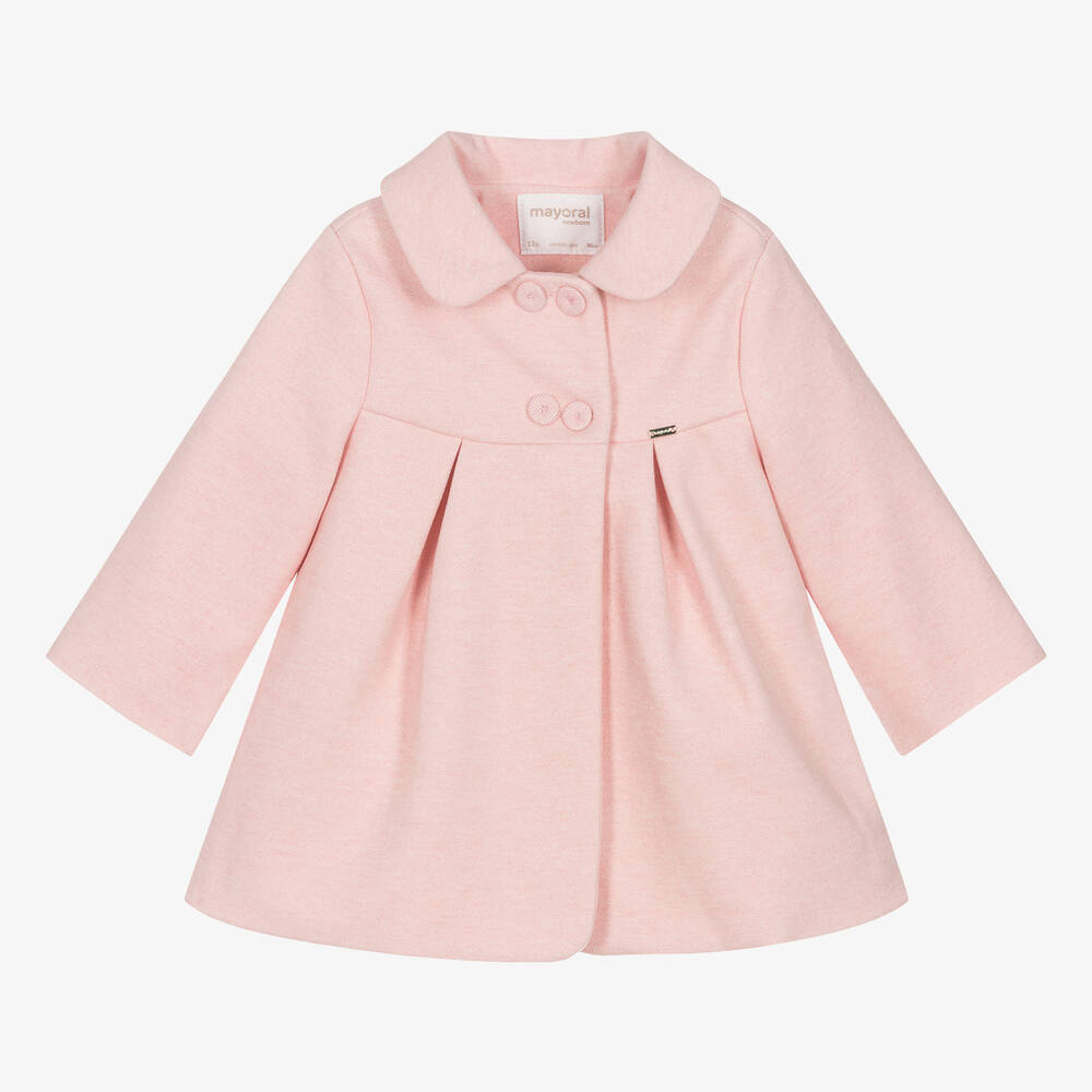 Mayoral - Manteau trapèze rose bébé fille | Childrensalon