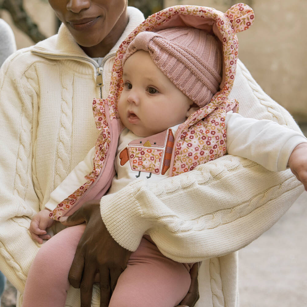 Mayoral Newborn-Baby Girls Pink Trouser Set with Puffer Gilet | Childrensalon Outlet