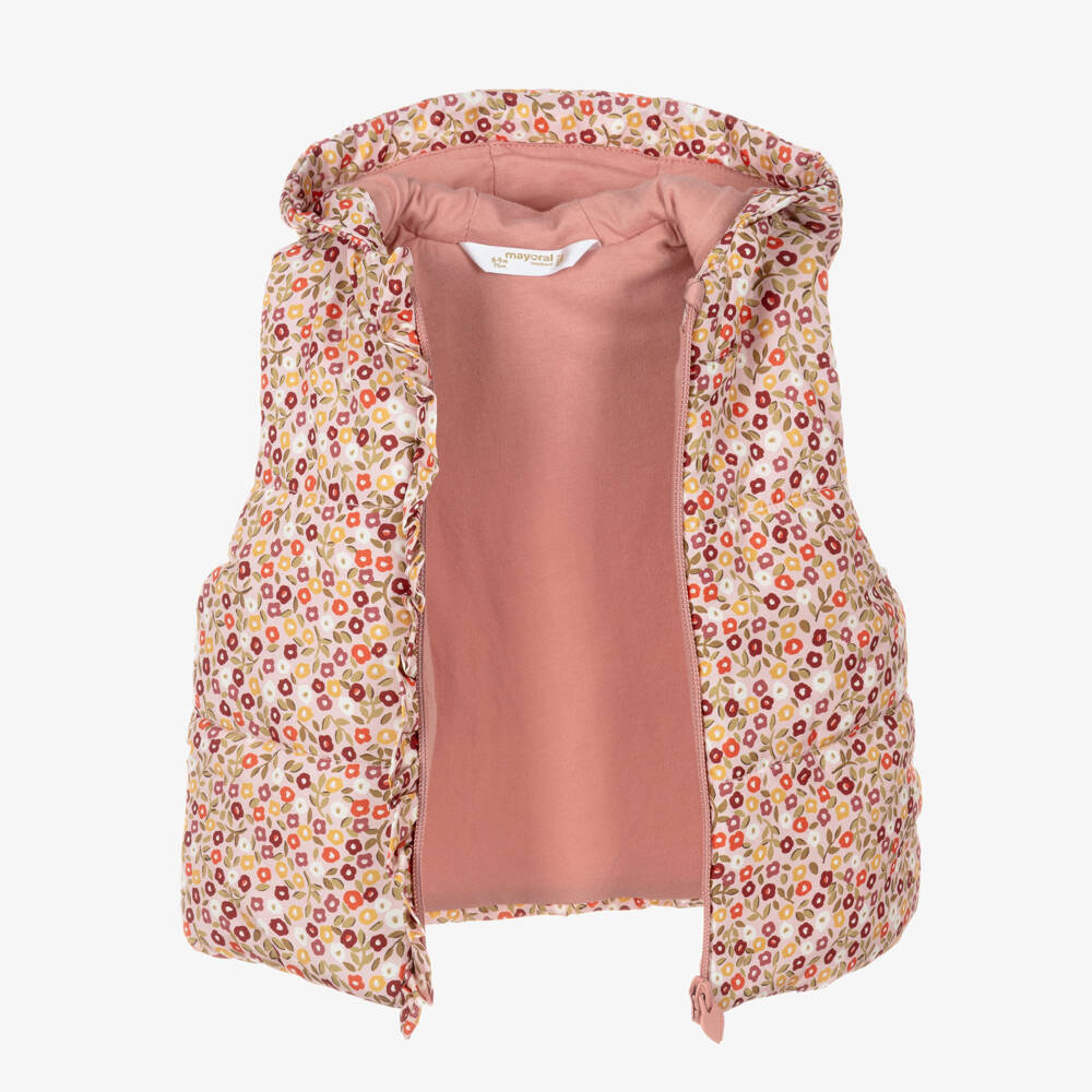 Mayoral Newborn-Baby Girls Pink Trouser Set with Puffer Gilet | Childrensalon Outlet