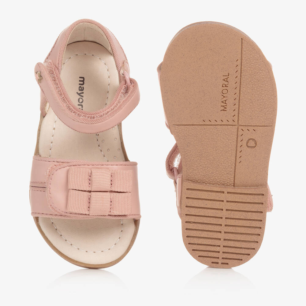Mayoral-Baby Girls Pink Velcro Sandals | Childrensalon Outlet