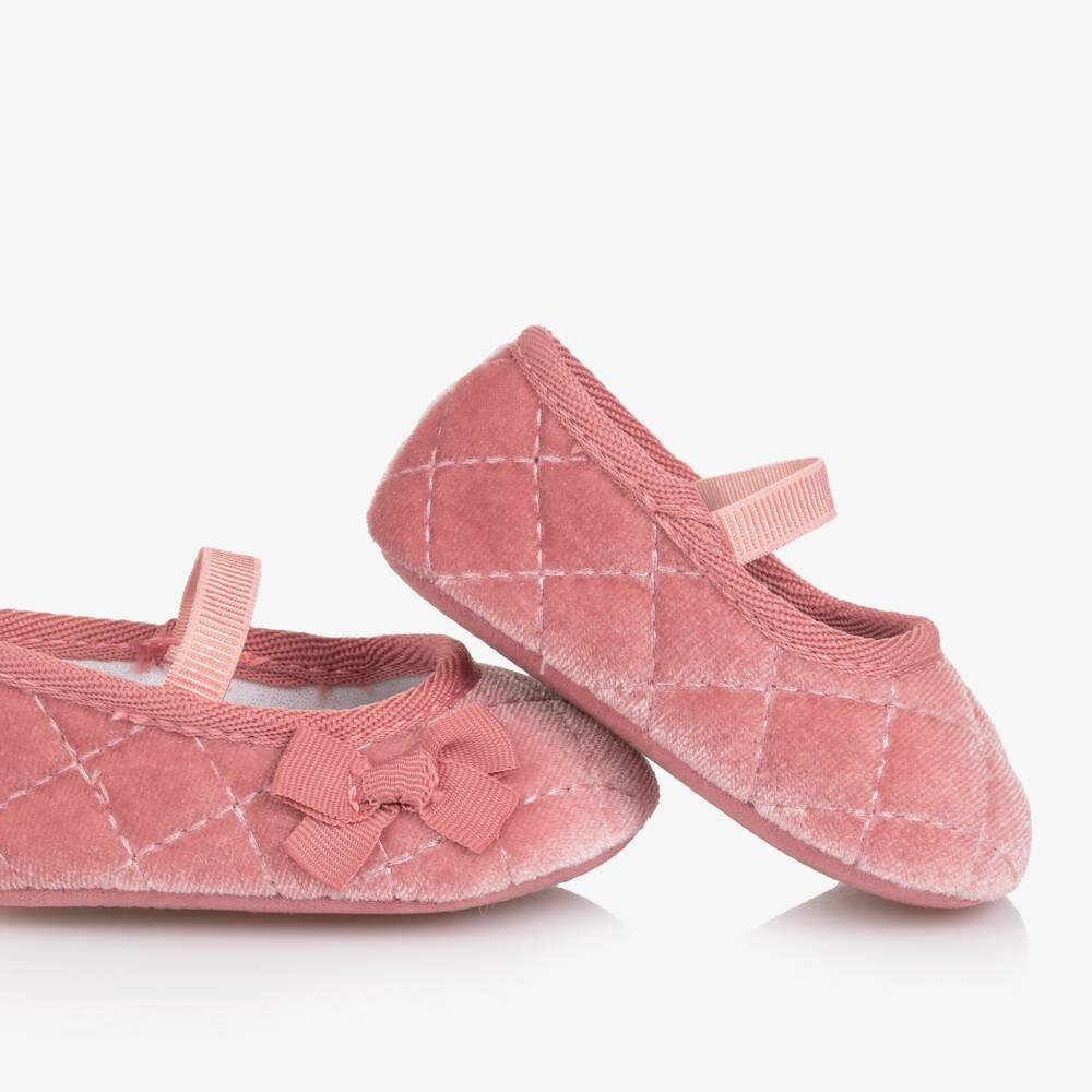 Mayoral Для новорожденных-Детские бархатные розовые туфли для девочек | Childrensalon Outlet