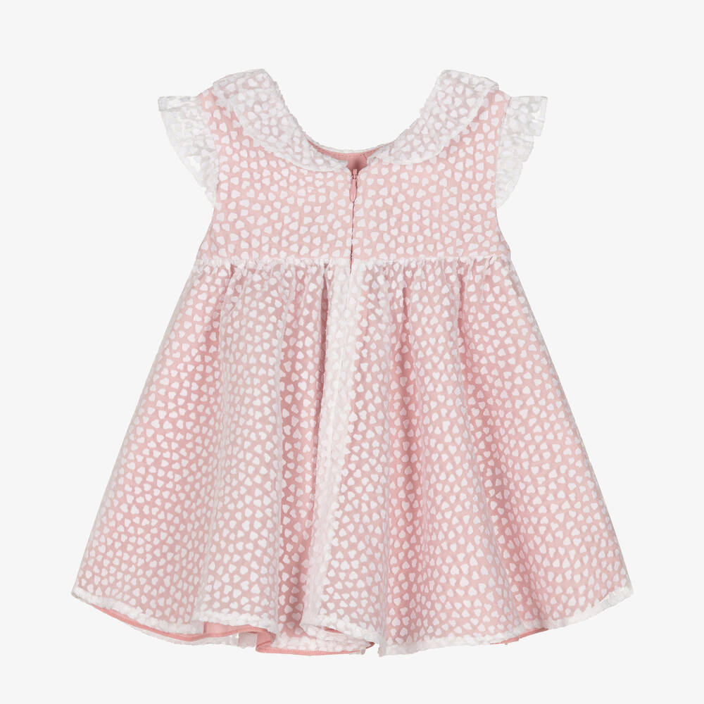Mayoral-Baby Girls Pink & White Spot Organza Dress | Childrensalon Outlet