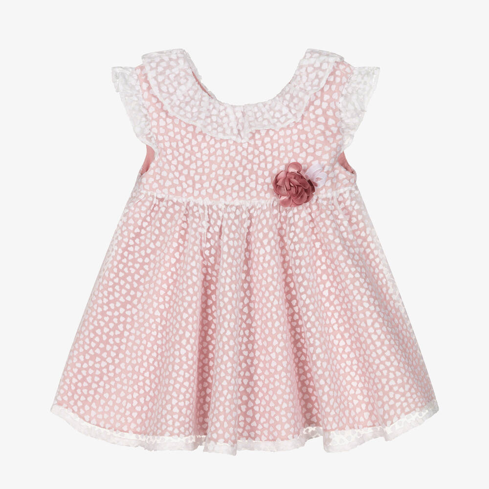 Mayoral - Baby Girls Pink & White Spot Organza Dress | Childrensalon