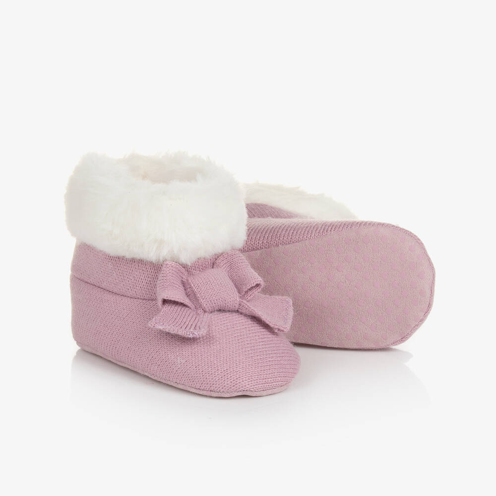 Mayoral - Baby Girls Purple Knitted Pre-Walkers | Childrensalon