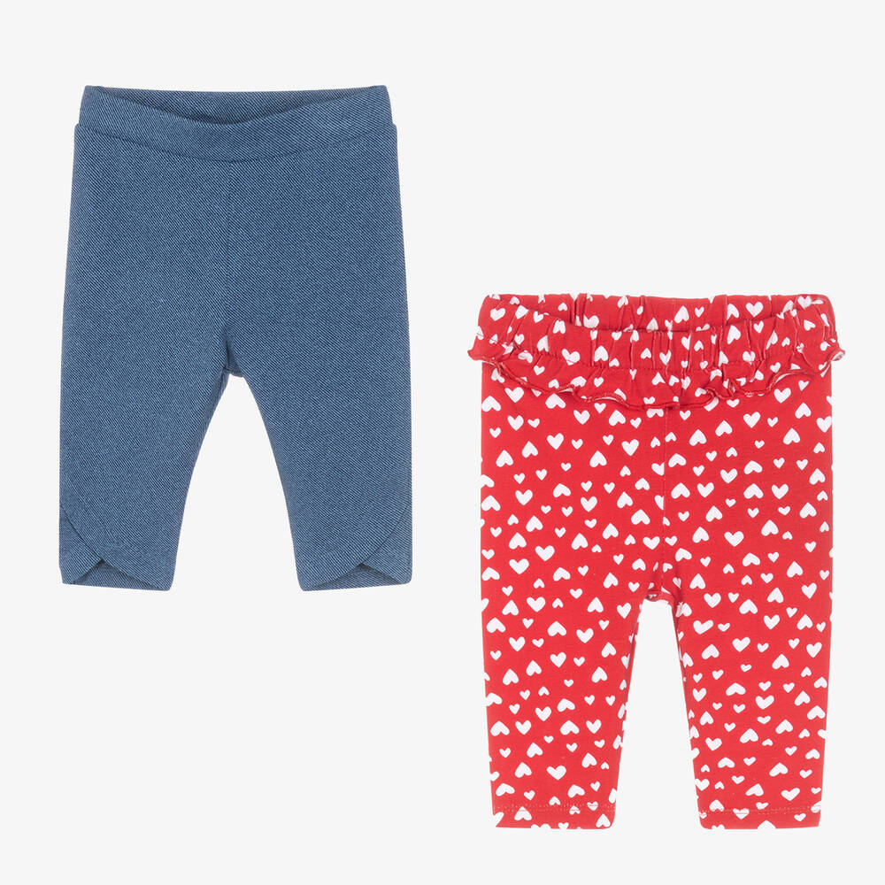 Mayoral - Leggings coton rouge et bleu (x2) | Childrensalon