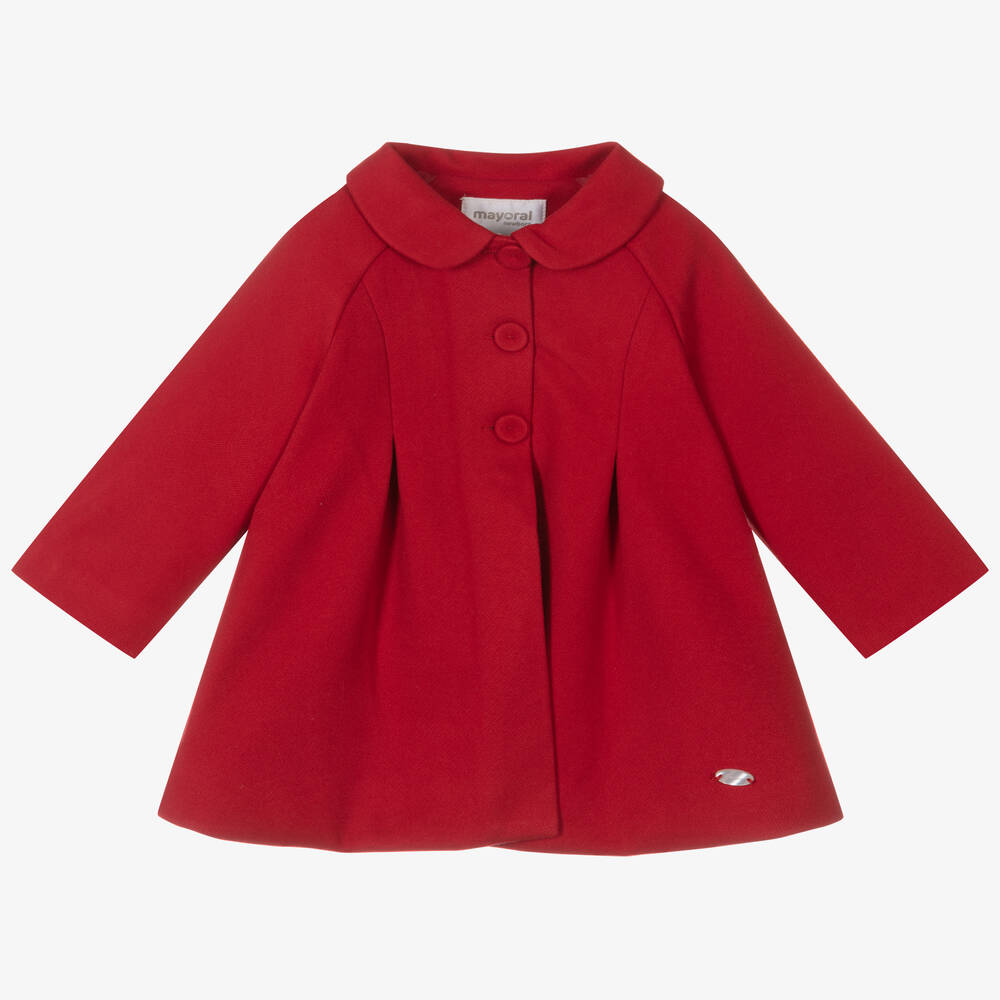 Mayoral Newborn - Baby Girls Red Coat | Childrensalon