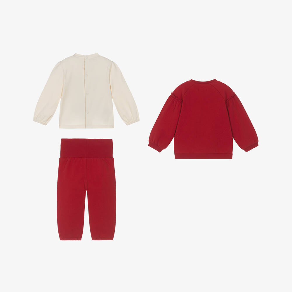 Mayoral Для новорожденных-Baby Girls Red Cotton Bunny Tracksuit Set | Childrensalon Outlet
