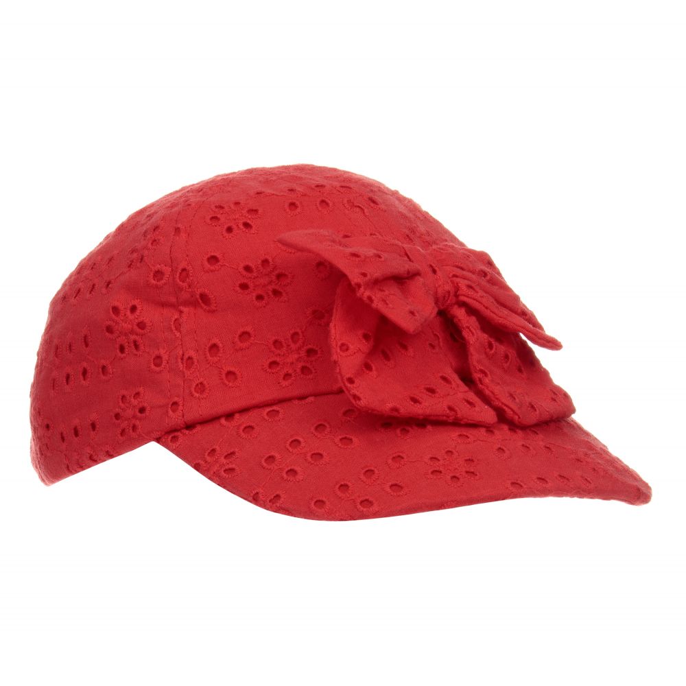 Mayoral - Baby Girls Red Cotton Cap | Childrensalon