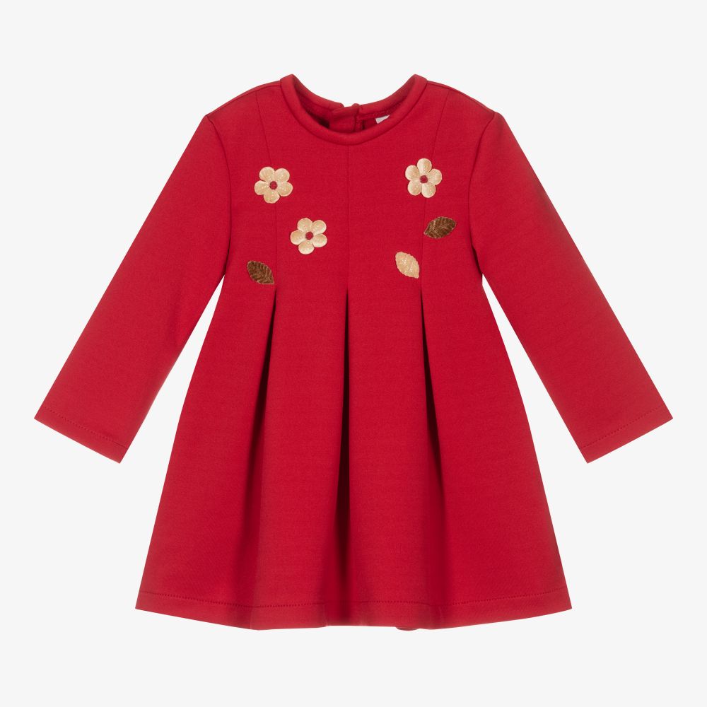 Mayoral Newborn - Красное платье с цветами для девочек  | Childrensalon