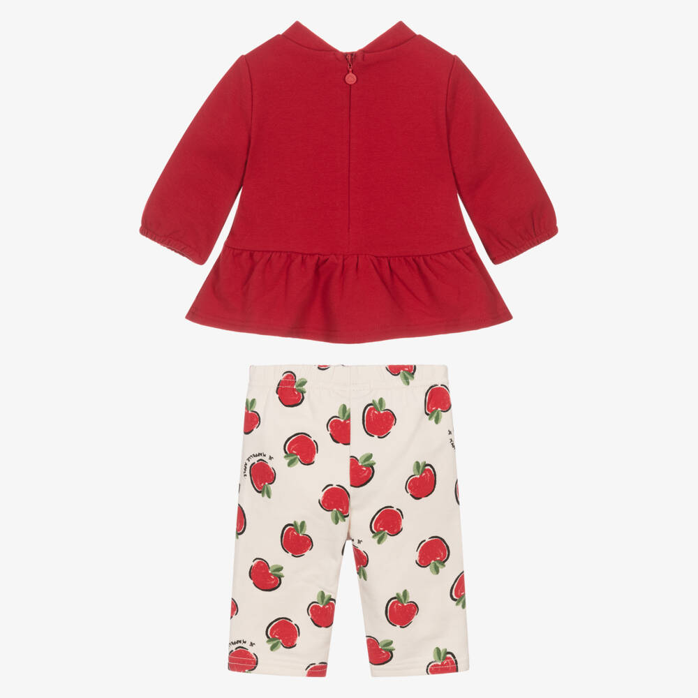 Mayoral Newborn-Baby Girls Red & Ivory Apple Leggings Set | Childrensalon Outlet