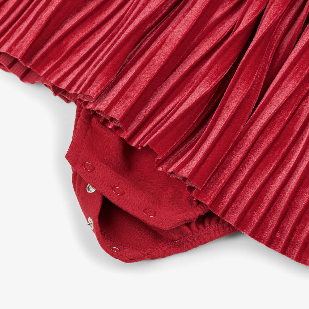 Mayoral Newborn-Baby Girls Red Jersey & Velvet Pleated Dress | Childrensalon Outlet