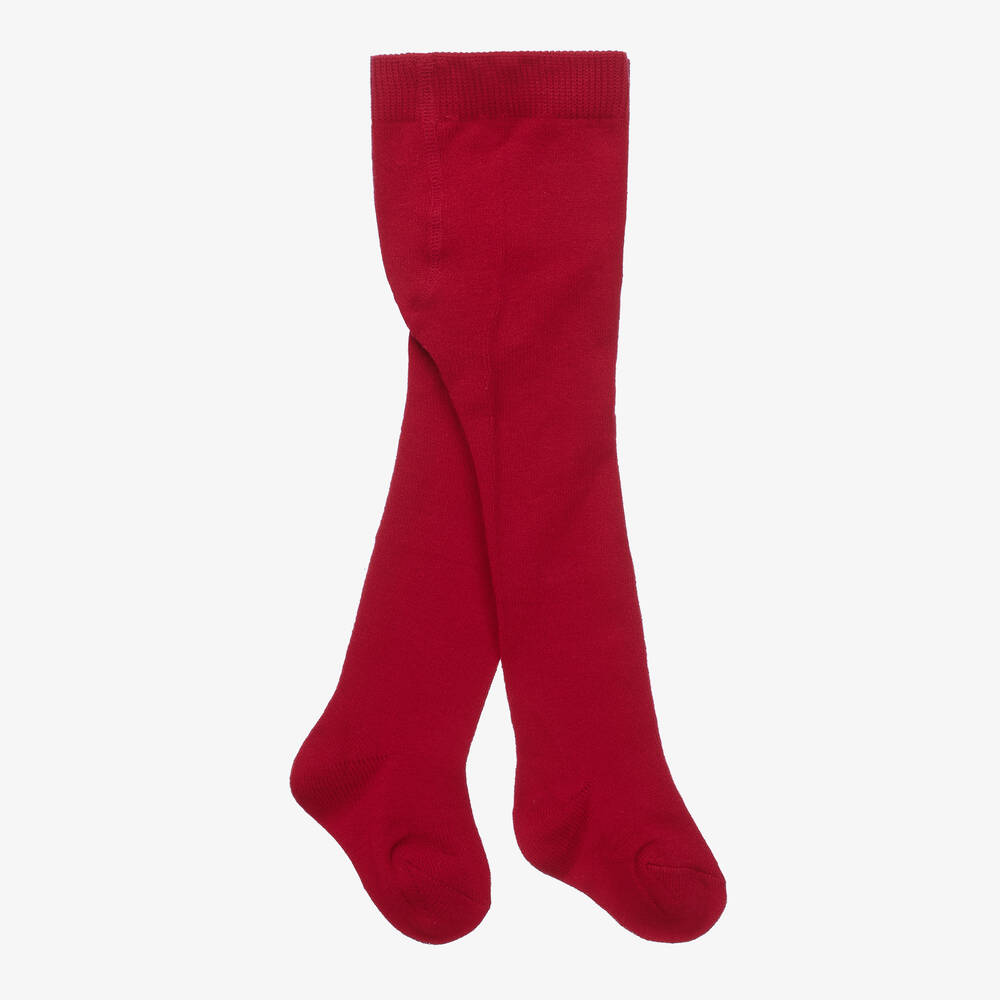 Mayoral - Baby Girls Red Knitted Tights | Childrensalon
