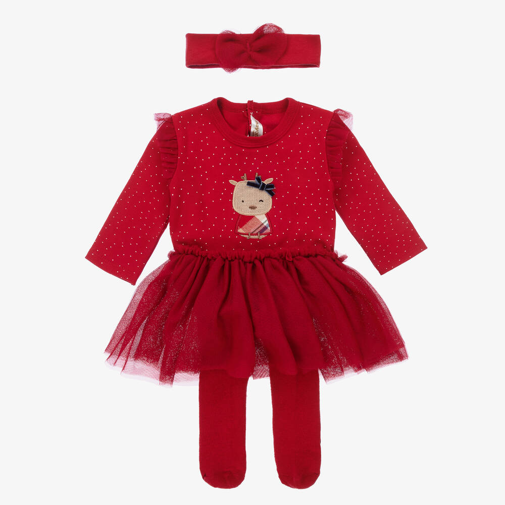 Mayoral Newborn - طقم تنورة قطن جيرسي لون أحمر للمولودات | Childrensalon