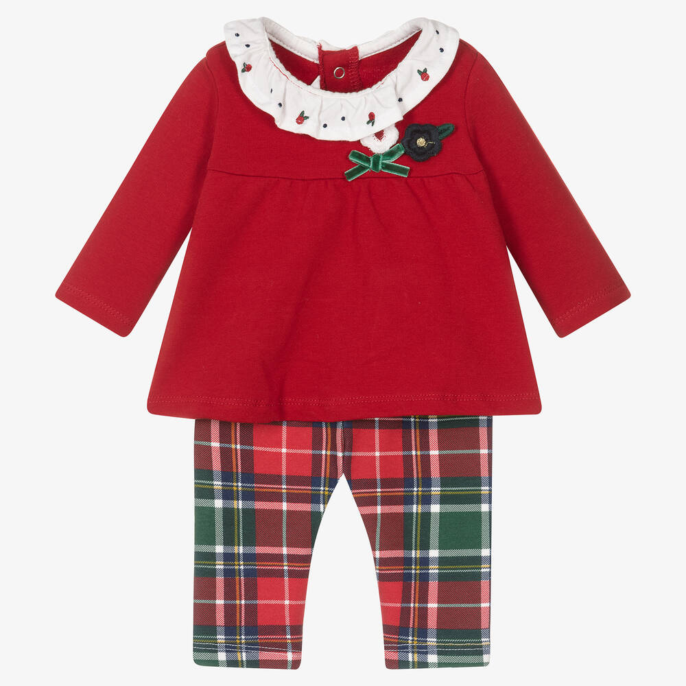 Mayoral - Ensemble legging écossais rouge Bébé | Childrensalon