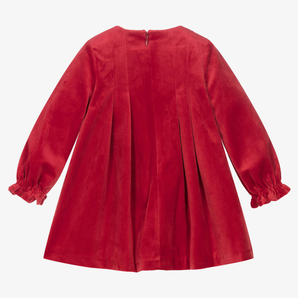 Mayoral-Baby Girls Red Velvet Dress | Childrensalon Outlet