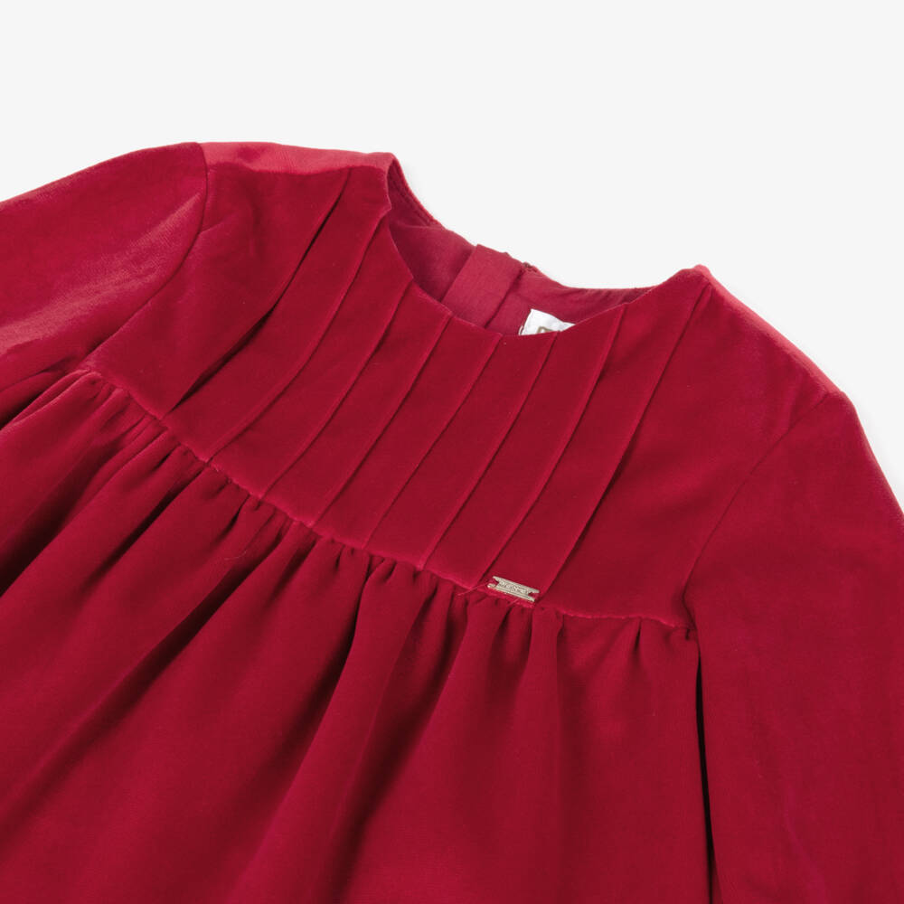 Mayoral Newborn-Baby Girls Red Velvet Dress | Childrensalon Outlet