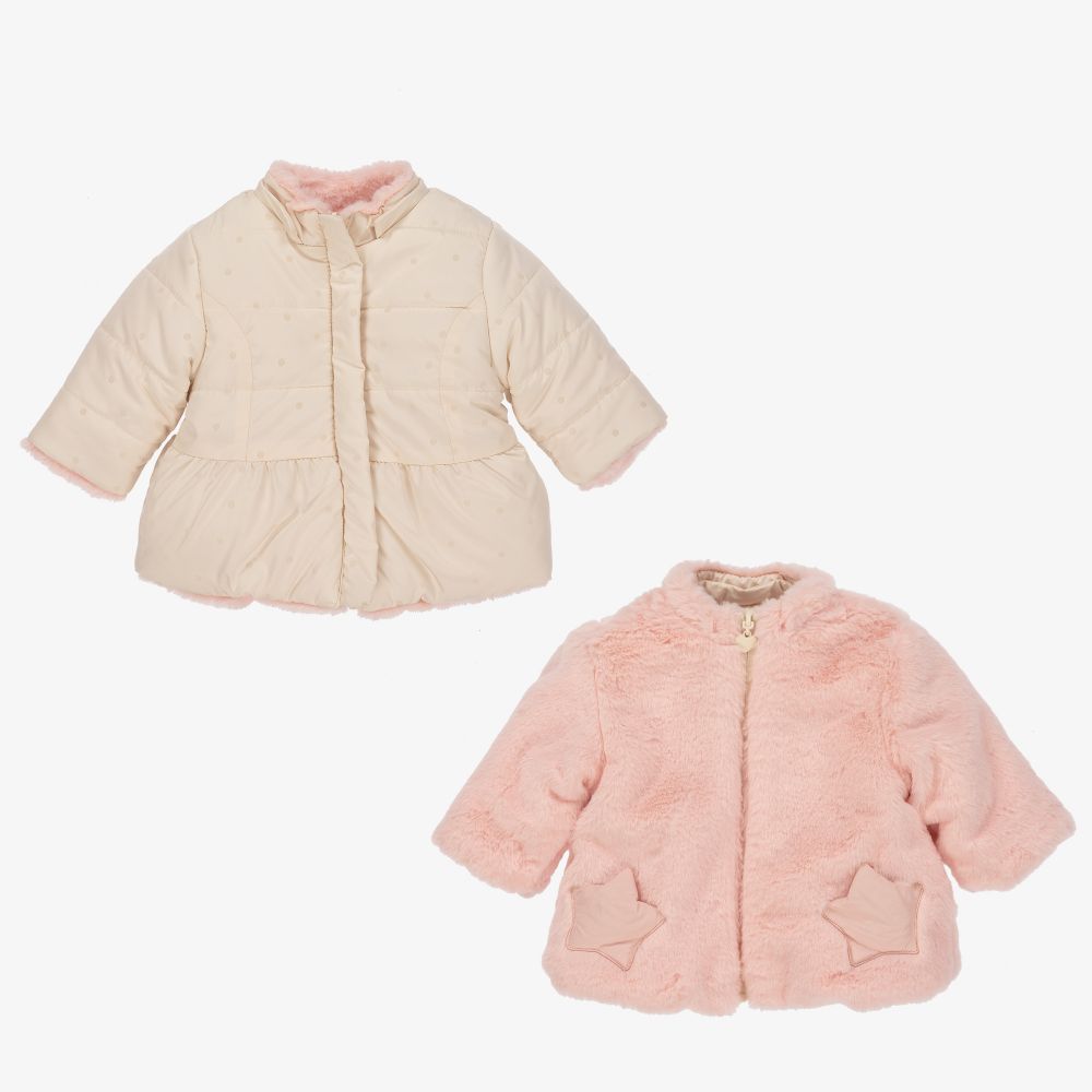 Mayoral Newborn-Baby Girls Reversible Coat | Childrensalon Outlet