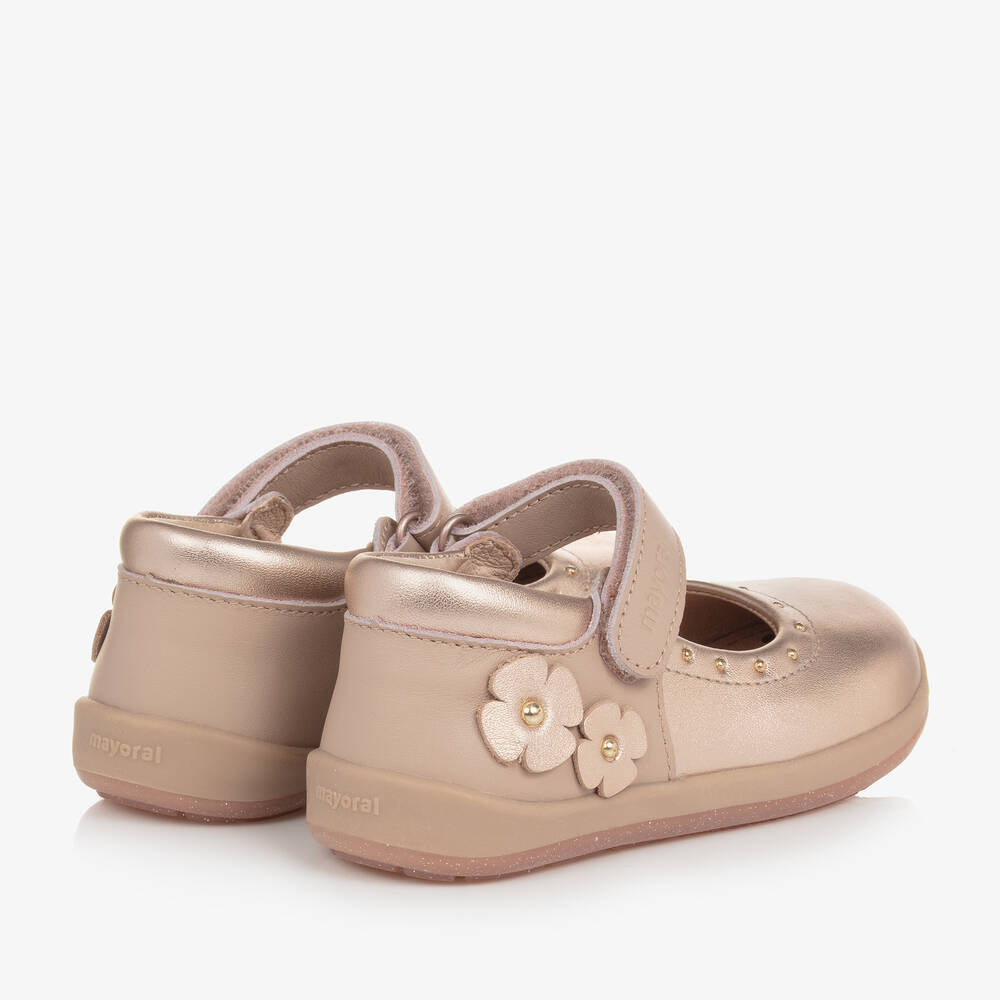 مايورال-حذاء بسيّر جلد لون روز ذهبي وزهري أطفال بناتي | Childrensalon Outlet