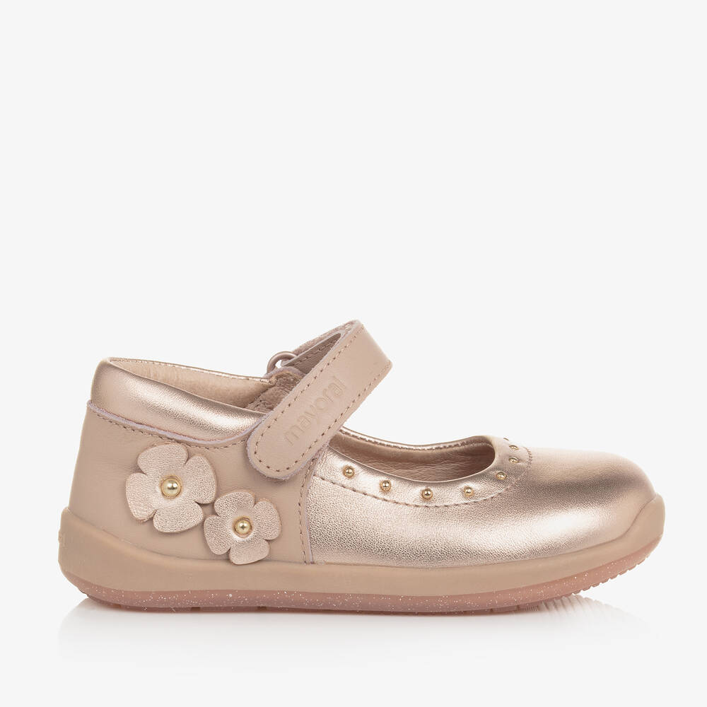مايورال-حذاء بسيّر جلد لون روز ذهبي وزهري أطفال بناتي | Childrensalon Outlet