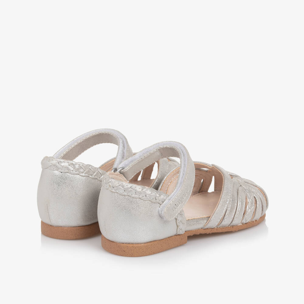 Mayoral-Baby Girls Silver Faux Leather Sandals | Childrensalon Outlet