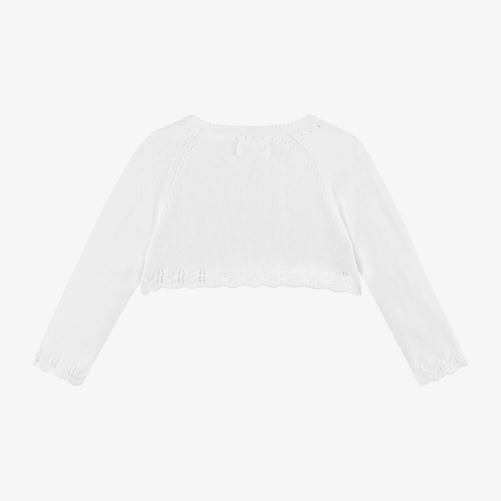 Mayoral Newborn-Baby Girls White Cotton Bolero Cardigan | Childrensalon Outlet