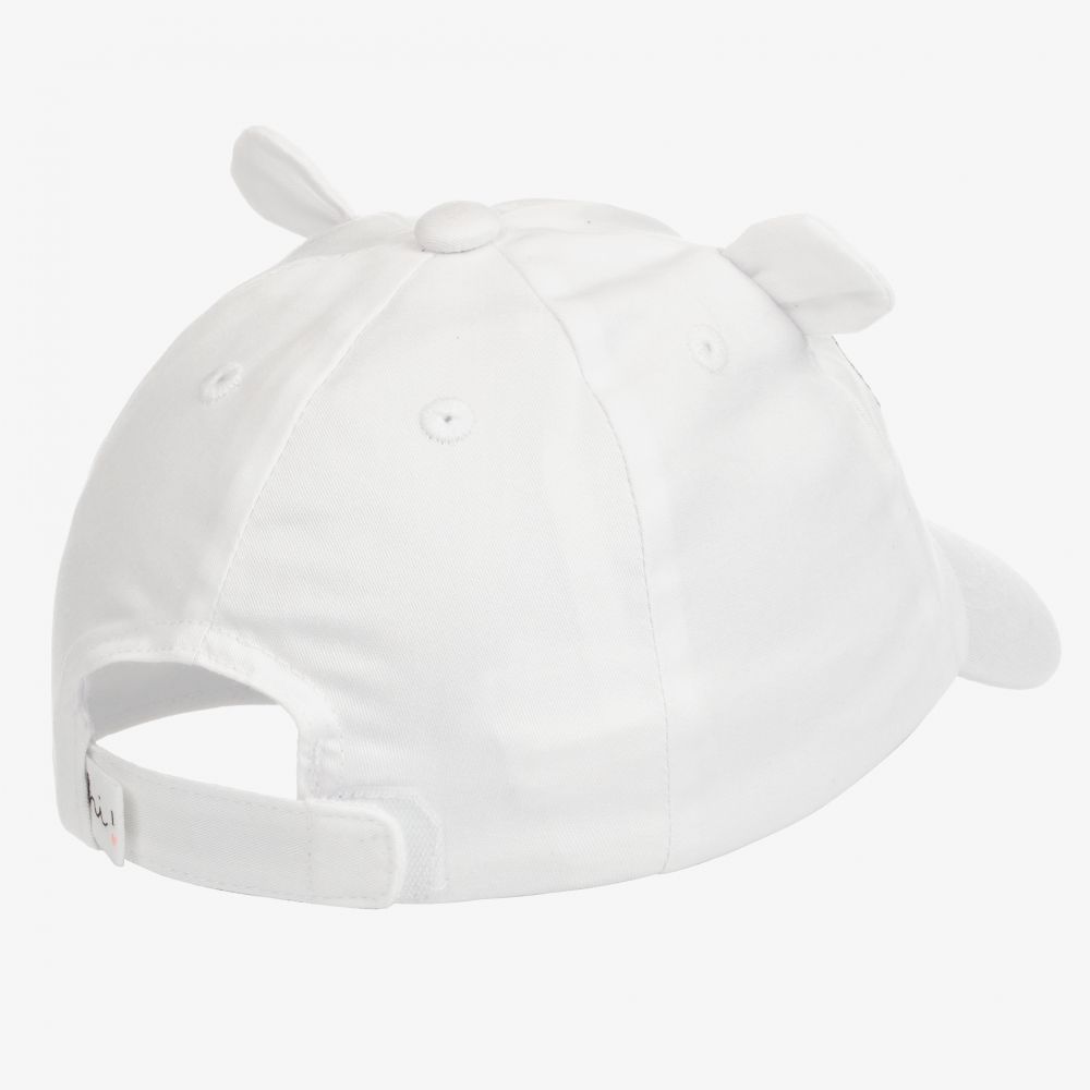 Mayoral Newborn-Baby Girls White Cotton Cap  | Childrensalon Outlet