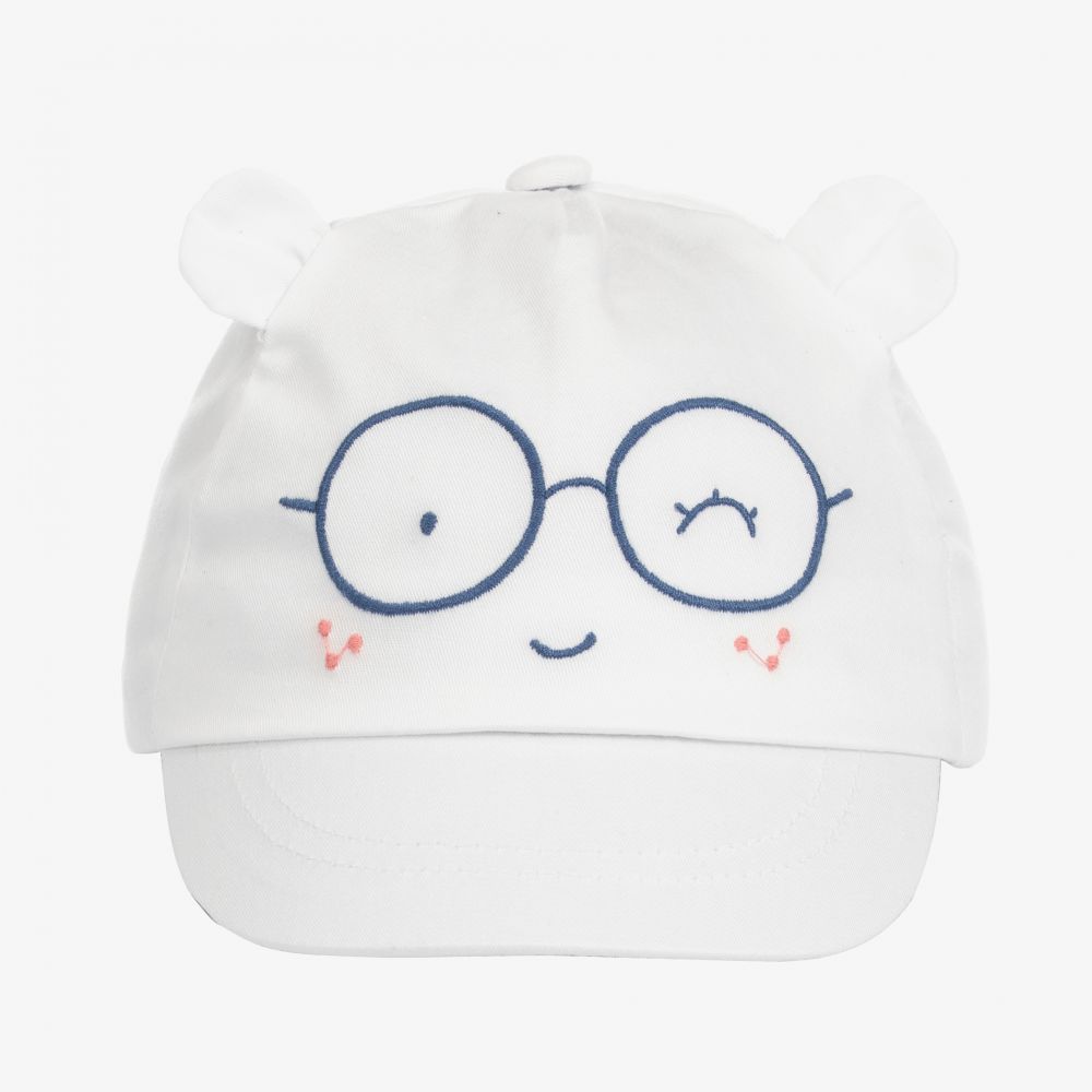 Mayoral Newborn-Baby Girls White Cotton Cap  | Childrensalon Outlet