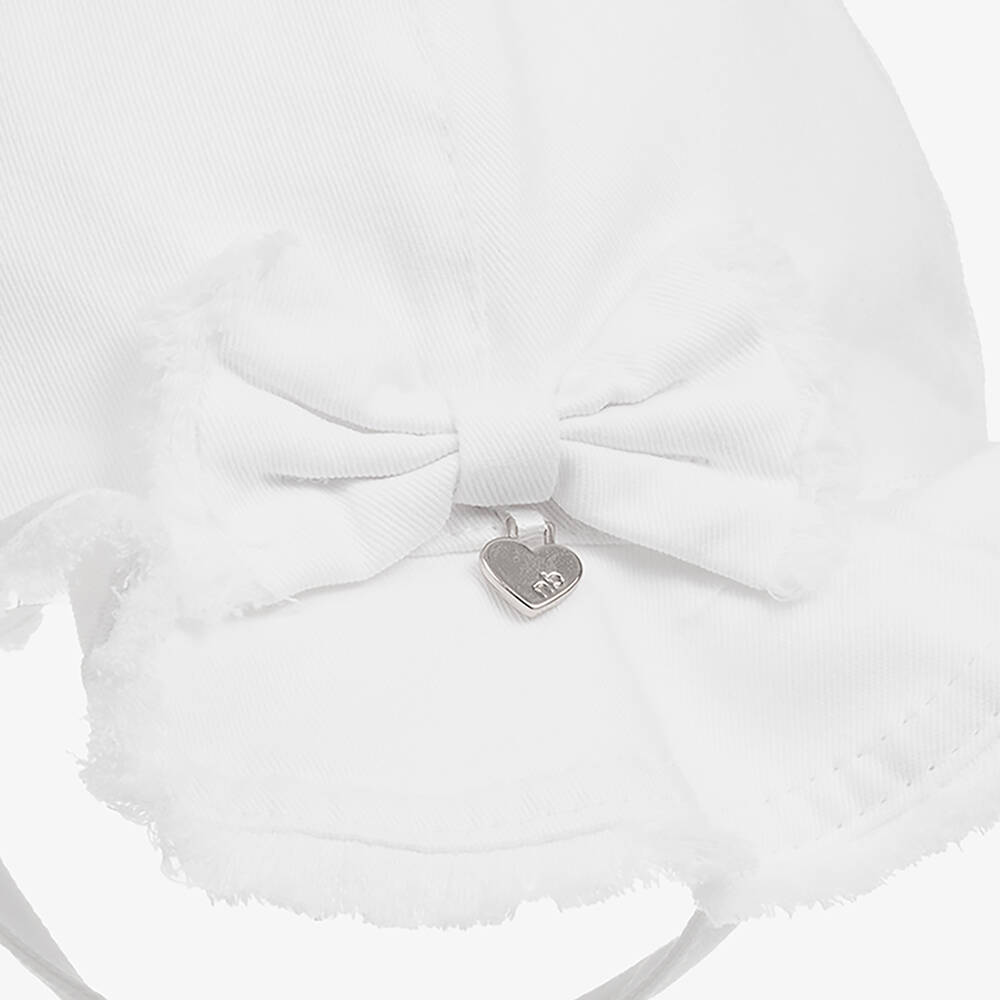 Mayoral-Baby Girls White Cotton Sun Hat | Childrensalon Outlet