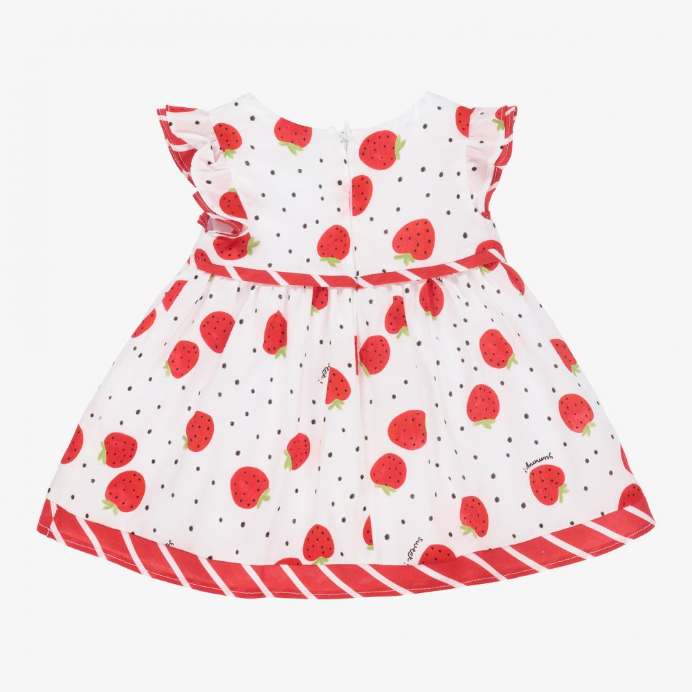 Mayoral Newborn-طقم فستان قطن لون أبيض | Childrensalon Outlet