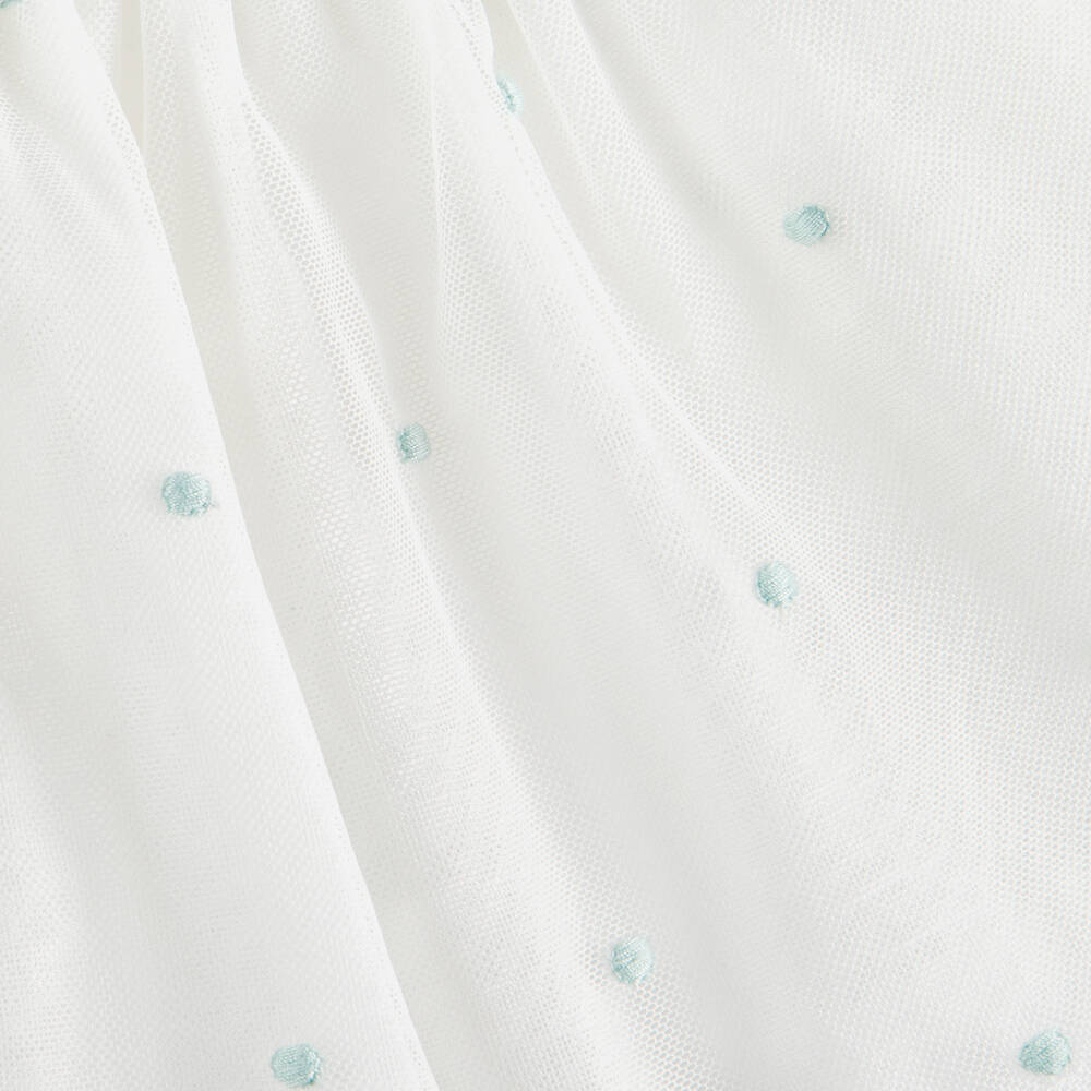 مايورال-فستان تول مطرز لون أبيض للمولودات | Childrensalon Outlet