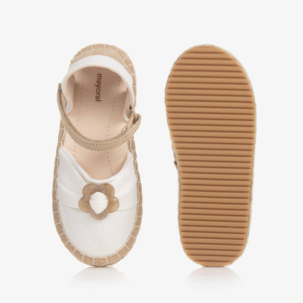 Mayoral-Baby Girls White Espadrille Sandals | Childrensalon Outlet