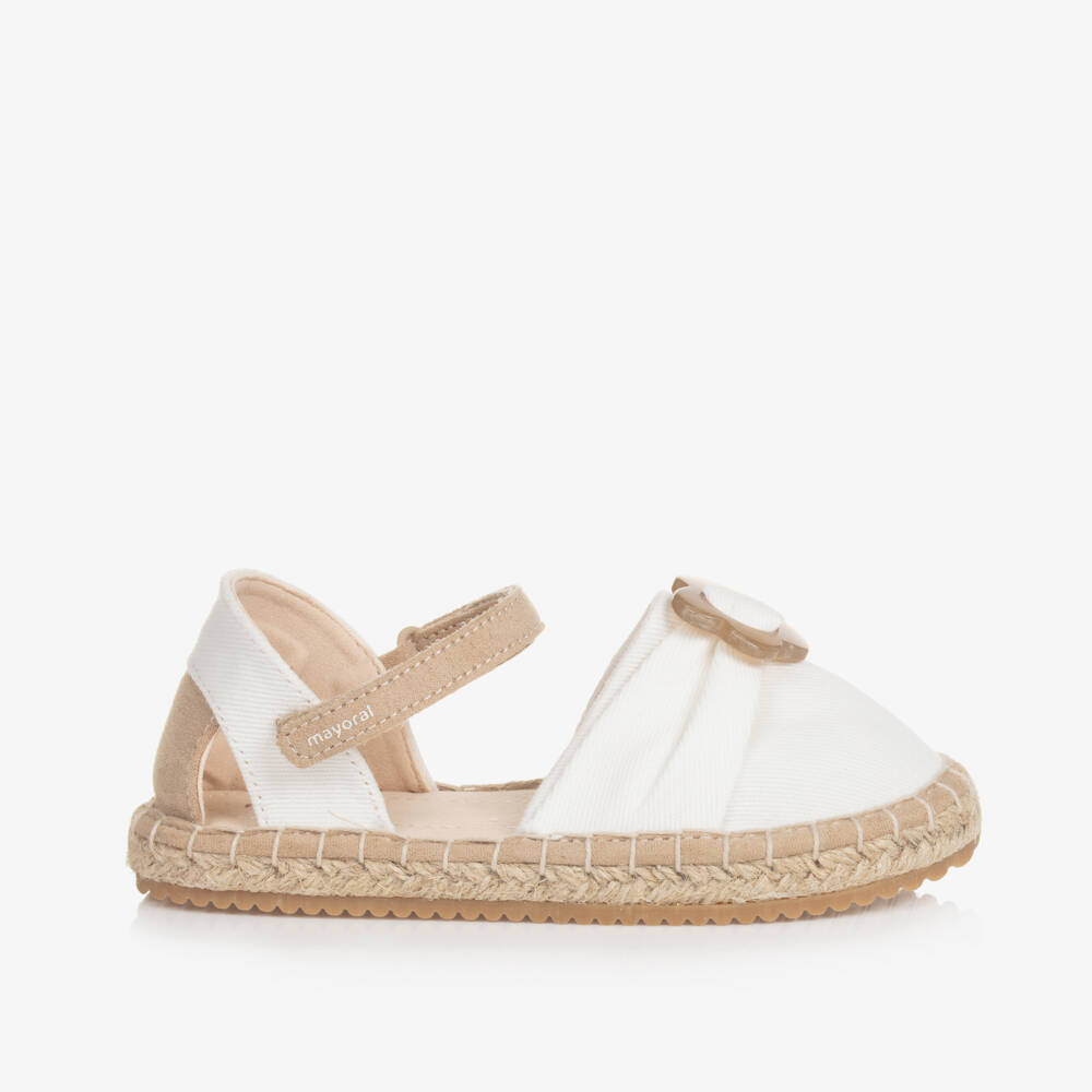 Mayoral-Baby Girls White Espadrille Sandals | Childrensalon Outlet
