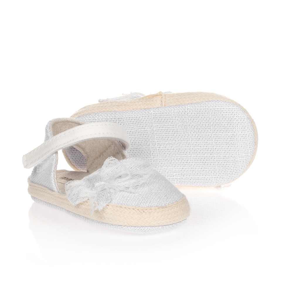 Mayoral Newborn - Baby Girls White Espadrilles  | Childrensalon