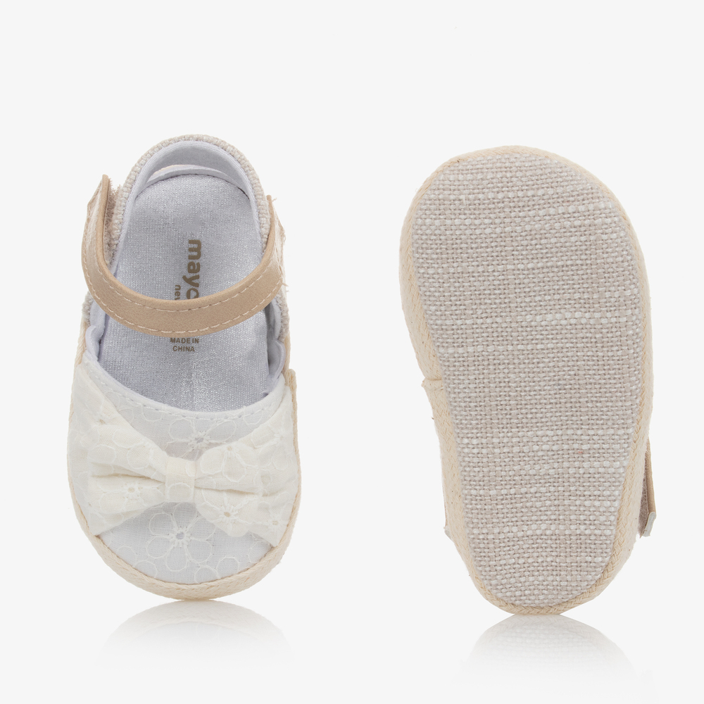 Mayoral Newborn Baby Girls White Espadrilles Childrensalon Outlet