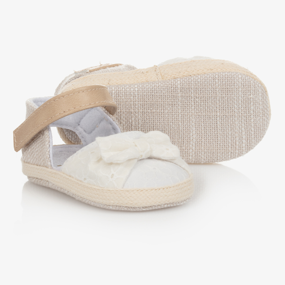 Mayoral Newborn - Baby Girls White Espadrilles  | Childrensalon