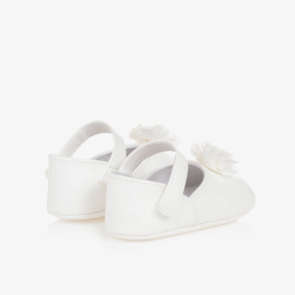 Mayoral-Baby Girls White Flower Pre-Walker Shoes | Childrensalon Outlet