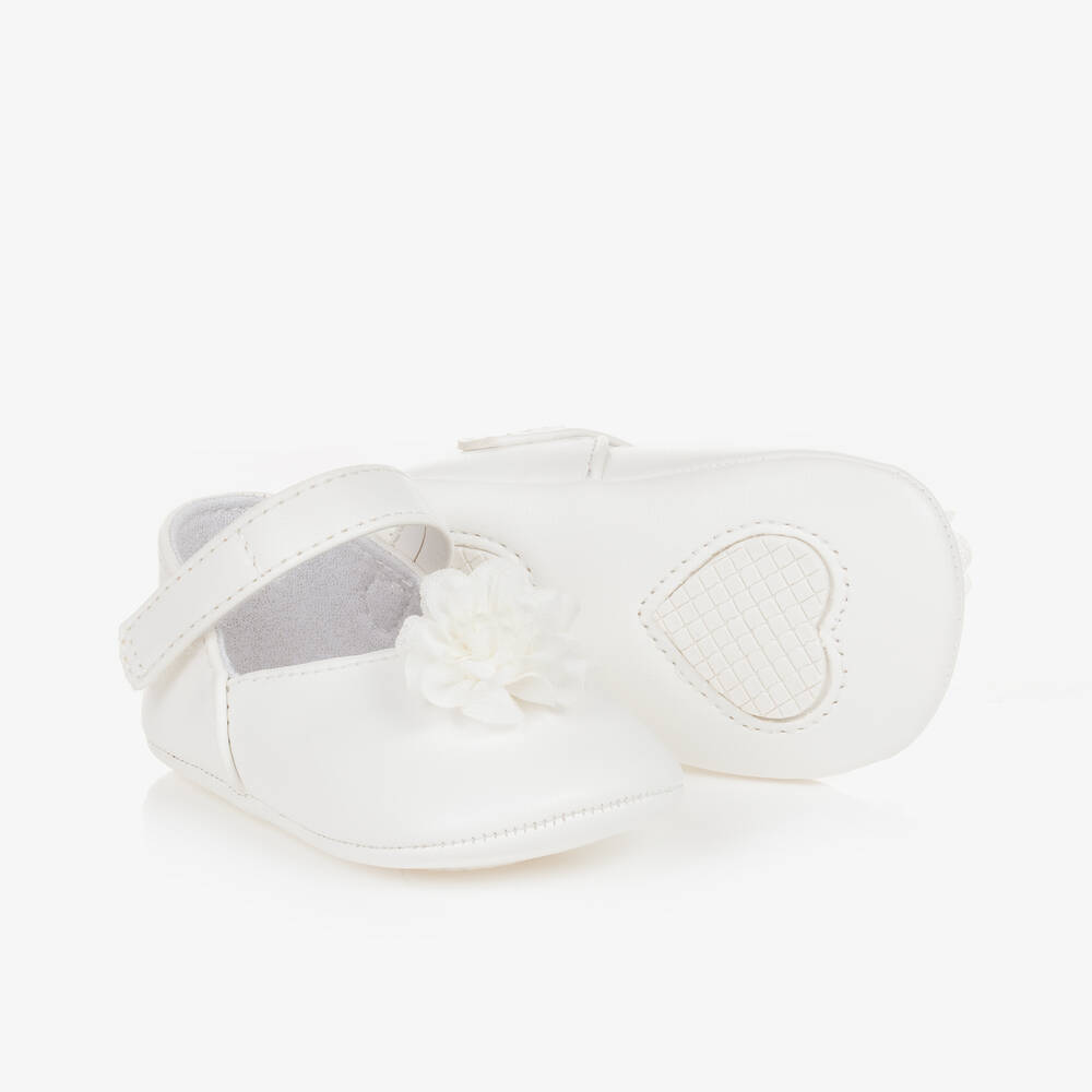 Mayoral-Baby Girls White Flower Pre-Walker Shoes | Childrensalon Outlet