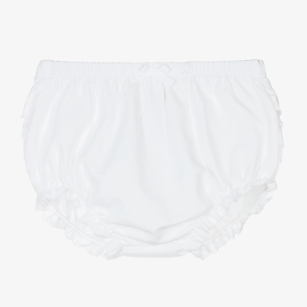 Mayoral Newborn-Baby Girls White Frilly Pants | Childrensalon Outlet