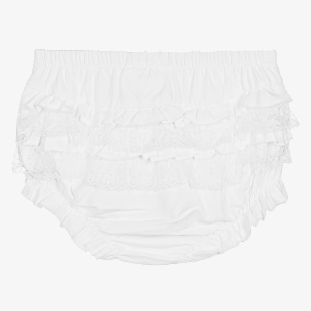 Mayoral-Baby Girls White Frilly Pants | Childrensalon Outlet