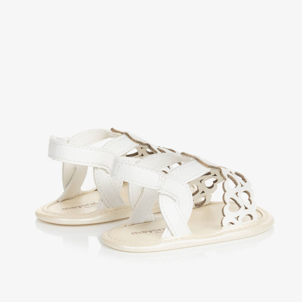 Mayoral Baby Girls White Heart Pre Walker Sandals