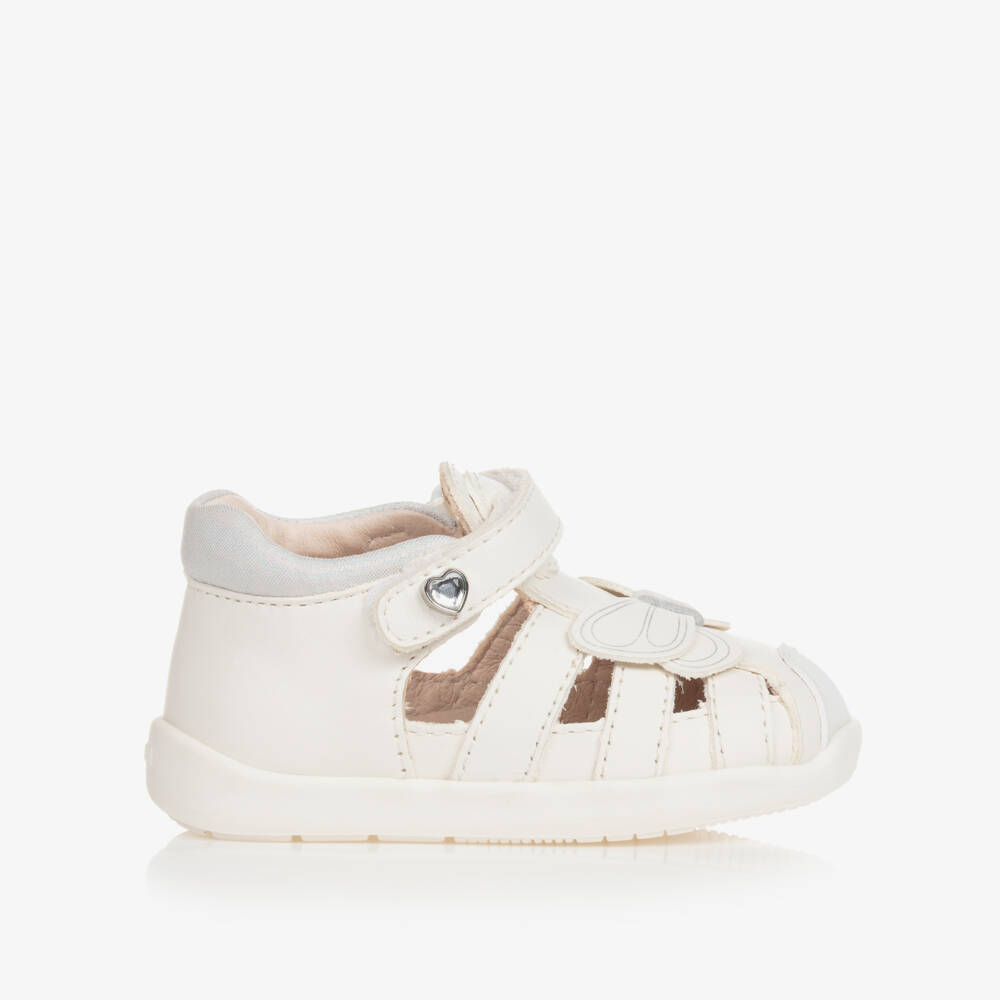 Mayoral Baby Girls White Leather First Walker Shoes