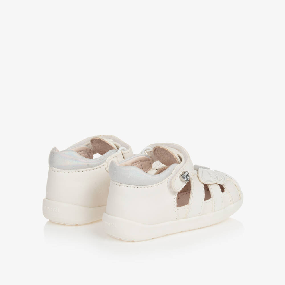Mayoral-Baby Girls White Leather First Walker Shoes | Childrensalon Outlet