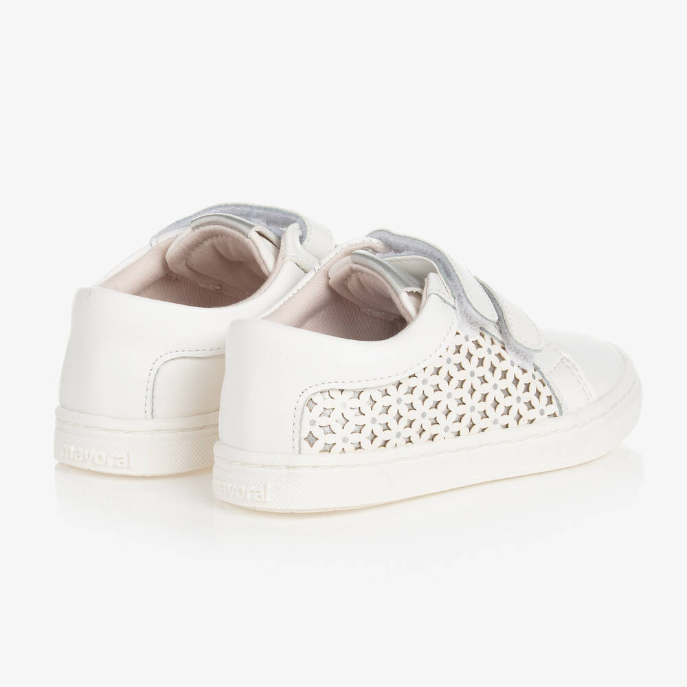 Mayoral Baby Girls White Leather Trainers Childrensalon Outlet