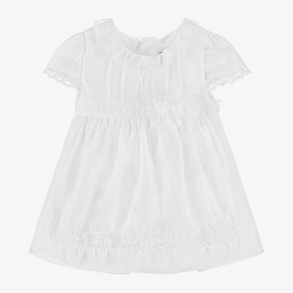 Mayoral-Baby Girls White Organza Ceremony Dress | Childrensalon Outlet