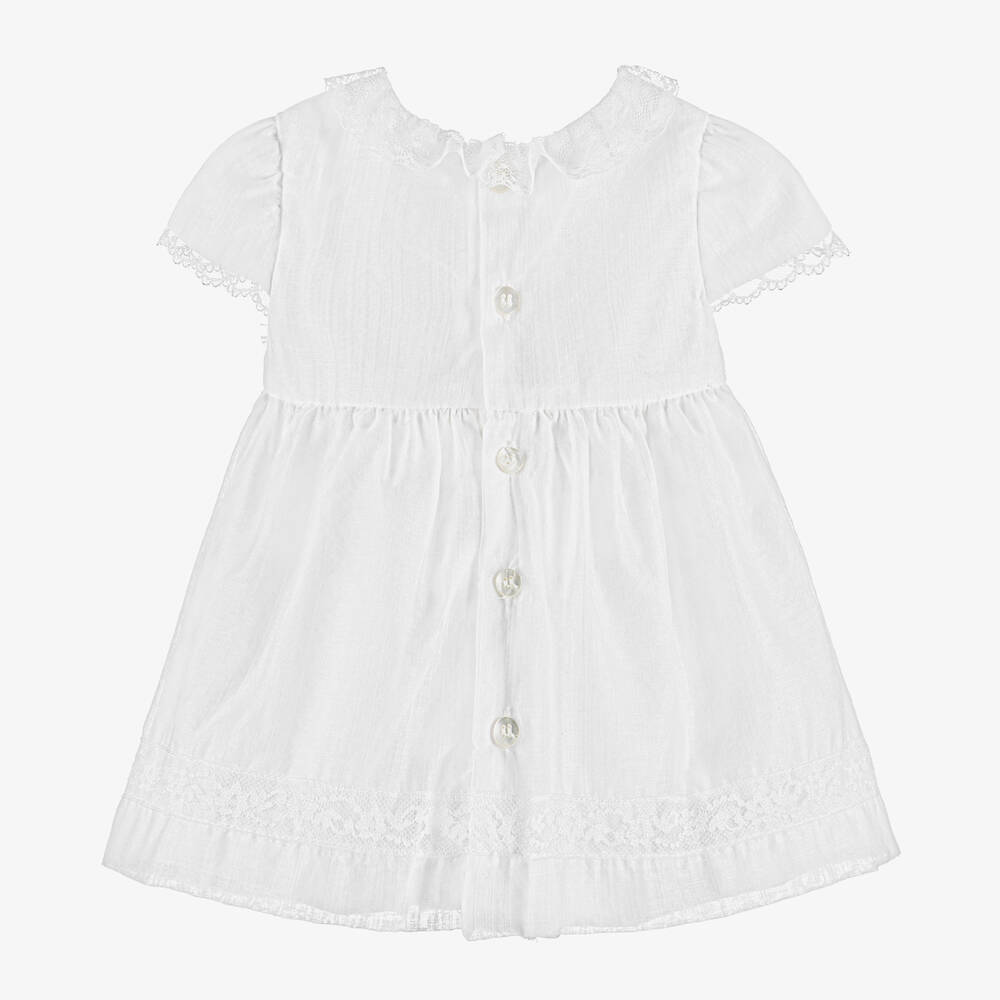 مايورال-فستان مراسم أورغانزا لون أبيض للمولودات | Childrensalon Outlet