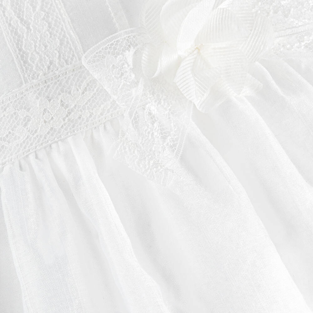 مايورال-فستان مراسم أورغانزا لون أبيض للمولودات | Childrensalon Outlet