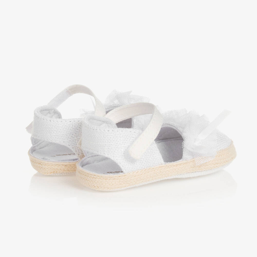 مايورال-اسبادريل كانفاس لون أبيض لمرحلة قبل المشي للمولودات | Childrensalon Outlet